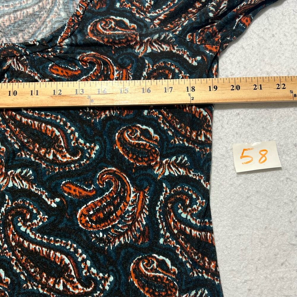 Talbots Women’s Medium Long Sleeve Paisley Patterned Pullover T Shirt Top - Picture 7 of 12